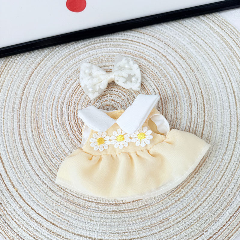 The first, second and third generation Labubu clothes pendant Labubu sitting baby clothes soft light daisy skirt suit women