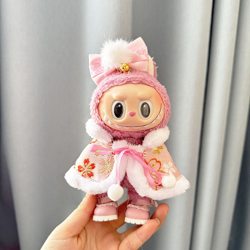[Clothes only] First and second generation keychain Labubu clothes pendant Labubu sit party New Year's shawl set