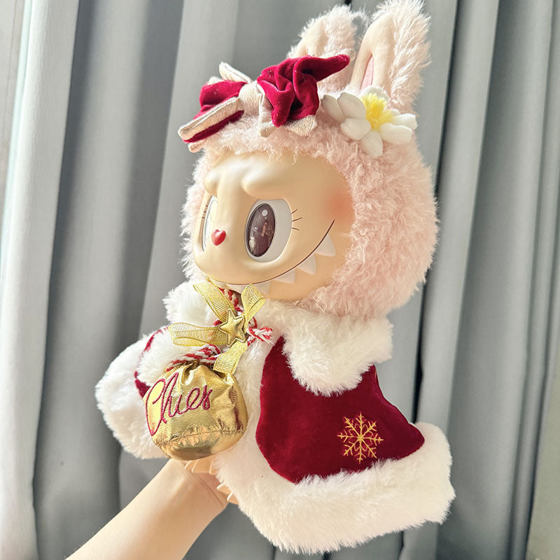 Clothes only] 38cm Labubu plush doll clothes for Labubu doll clothes queen red cape