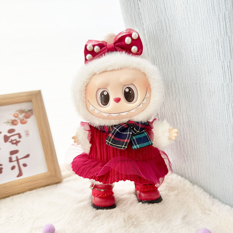 [Clothes only] First and second generation Labubu clothes pendant Labubu sitting baby clothes New Year sweater skirt set cute