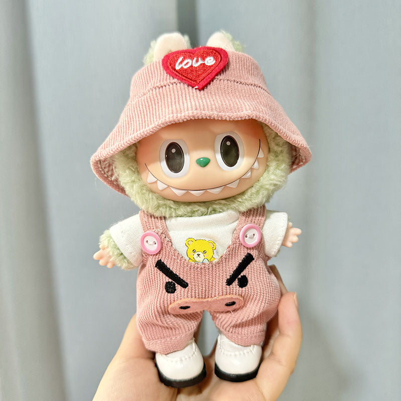 [Clothes only] 1st/2nd generation keychain Labubu baby clothes blind box Labubu clothes pink pig jumpsuit set