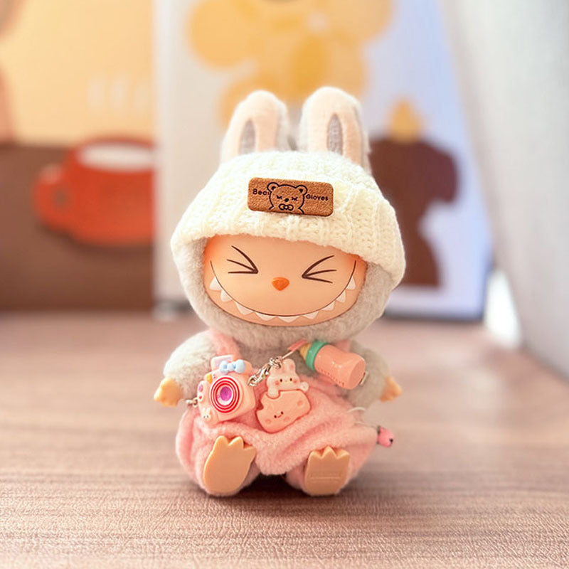 [Clothes only] One, two and three generations Labubu clothes pendant Labubu sitting baby clothes bottle overalls set cute