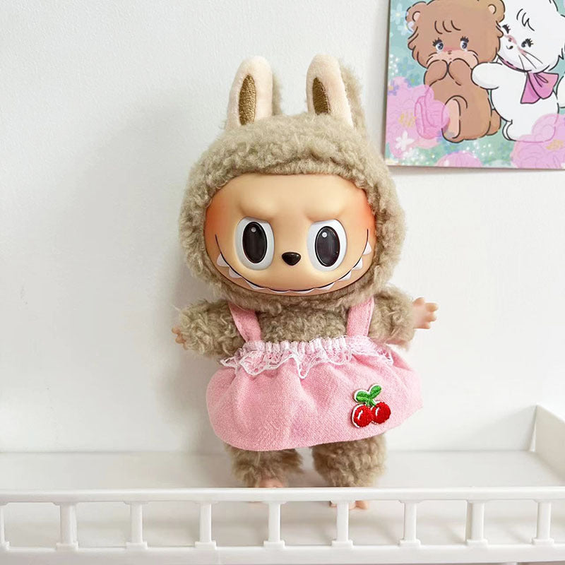 Clothes only] 15cm blind box Macaron Labubu Time to chill pendant doll clothes