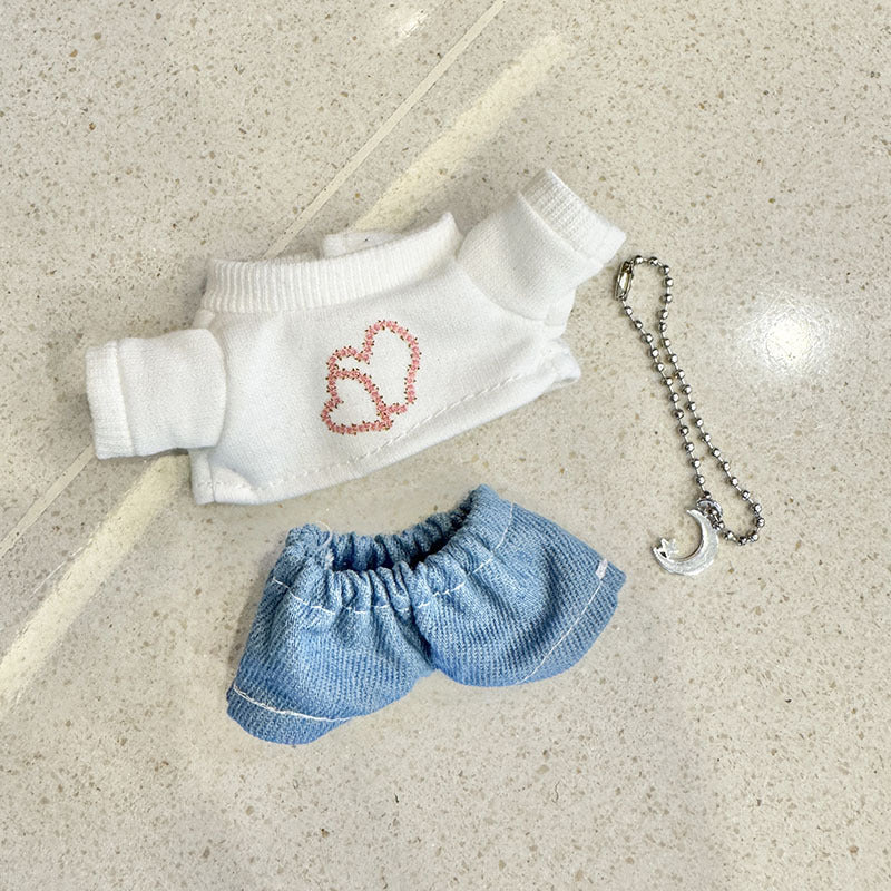 [Clothes only] First and second generation keychain Labubu clothes pendant Labubu cloth for heart-to-heart sweater set