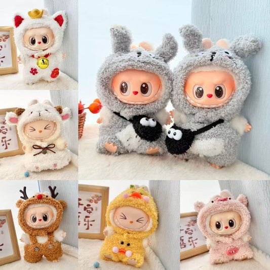 Clothes only] First and second generation Labubu clothes pendant Labubu sitting baby clothes cloud velvet chinchilla suit cute