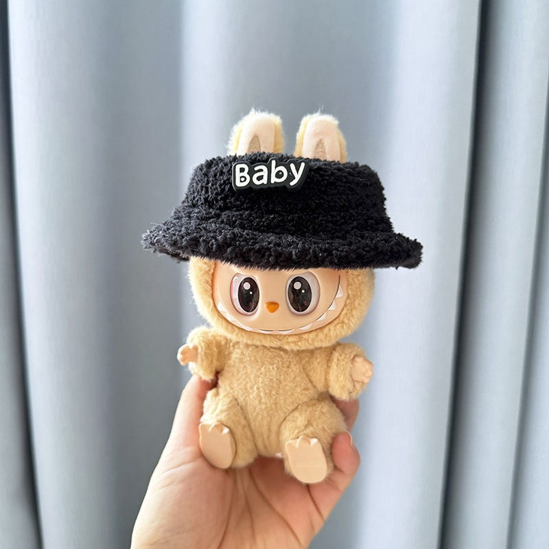 [Clothes only] 17cm blind box Labubu pendant baby clothes small animal hat Labubu trendy bucket hat accessories