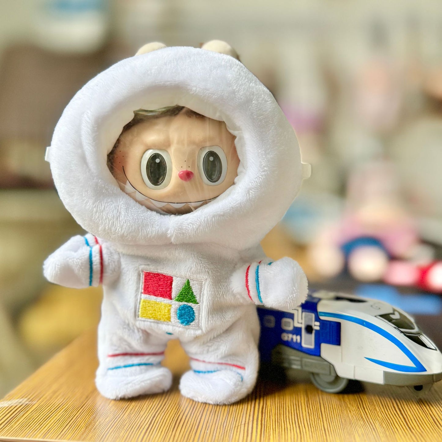 [Clothes only] 17cm pendant rabub clothes small astronaut one-piece keychain labubu doll cute
