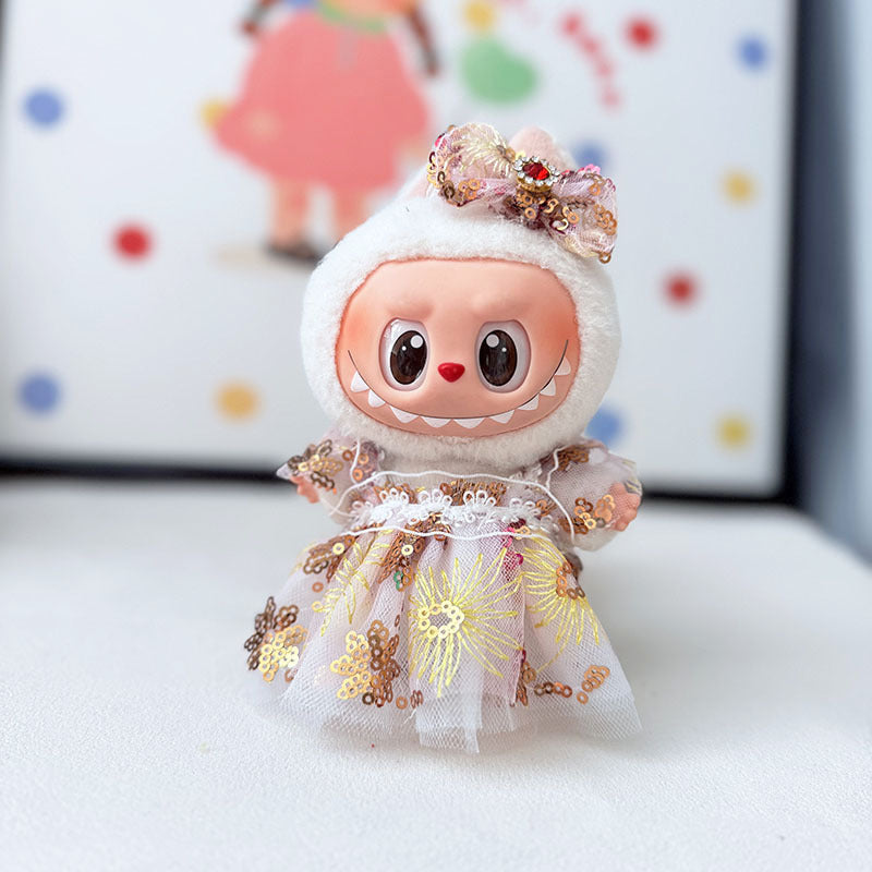 Clothes only] First and second generation Labubu clothes pendant Labubu sitting baby clothes small animal dress suit women