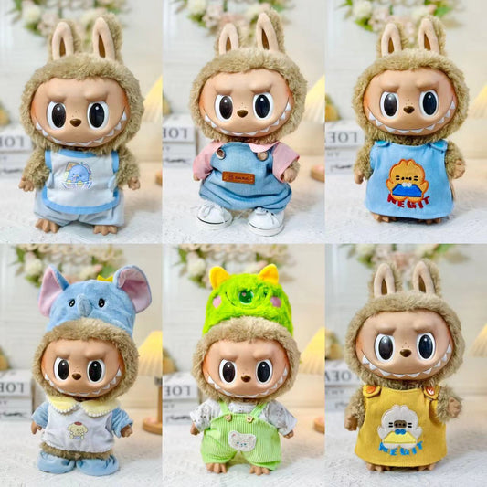 38Cm Labubu vinyl plush doll clothes for Labubu doll clothes summer pipa clothes set cute