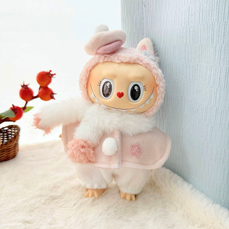 [Clothes only] First and second generation keychain Labubu clothes pendant Labubu baby clothes winter scarf hat set