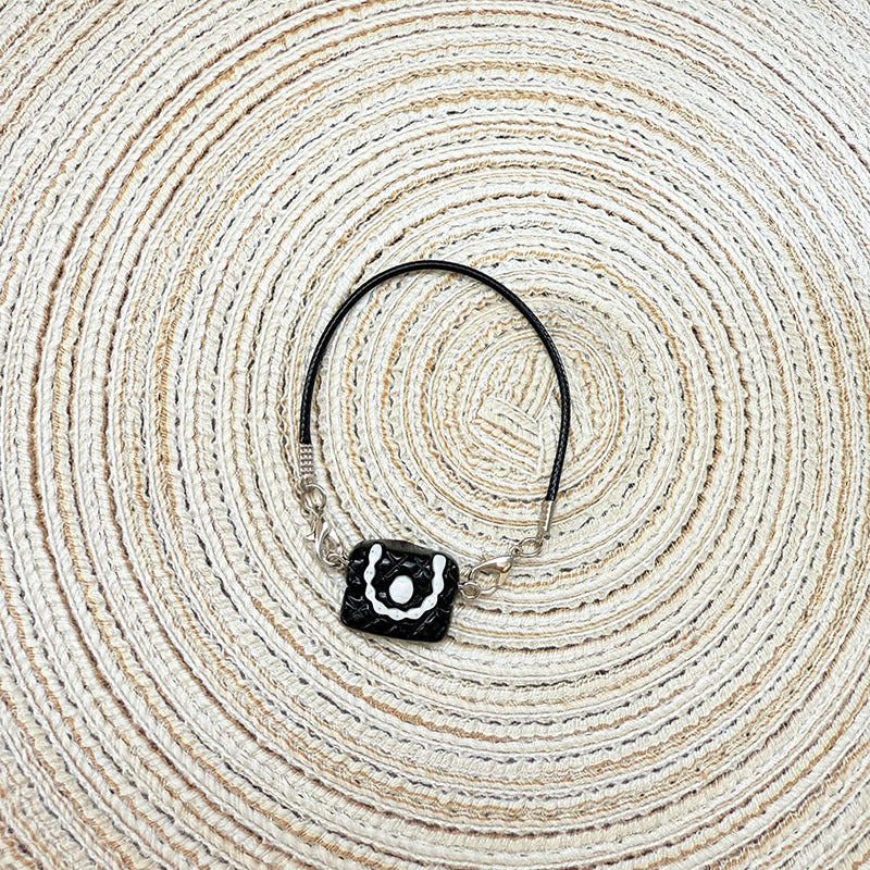 [Clothes only] 17cm pendant rabub clothes sweet and spicy black yarn skirt straw hat set labubu doll clothes cute
