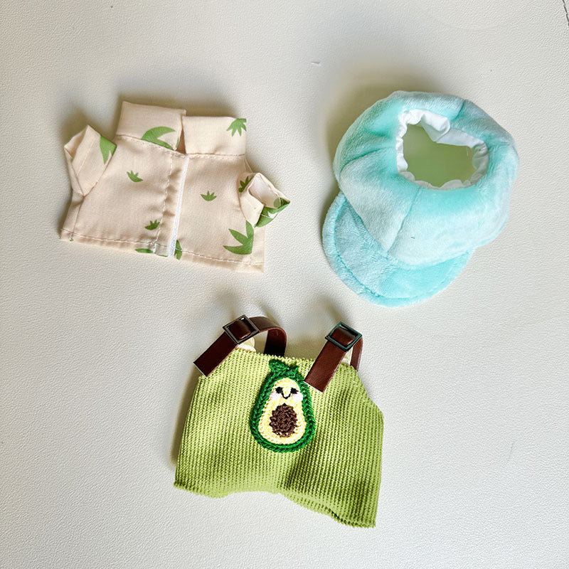 [Clothes only] First and second generation keychain Labubu clothes pendant Labubu sitting party avocado overalls