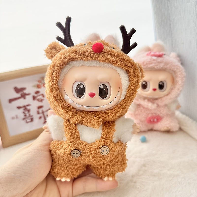 [Clothes only] First and second generation Labubu clothes pendant Labubu sitting baby clothes cloud velvet deer pig set