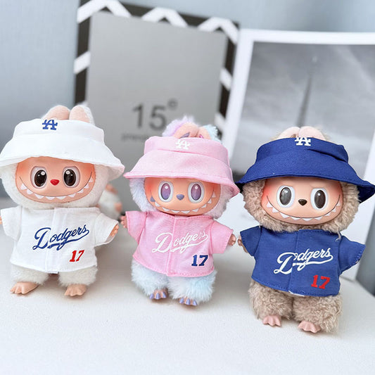 The first, second and third generation Labubu clothes pendant Labubu sitting baby clothes LA baseball sports suit is trendy and cute