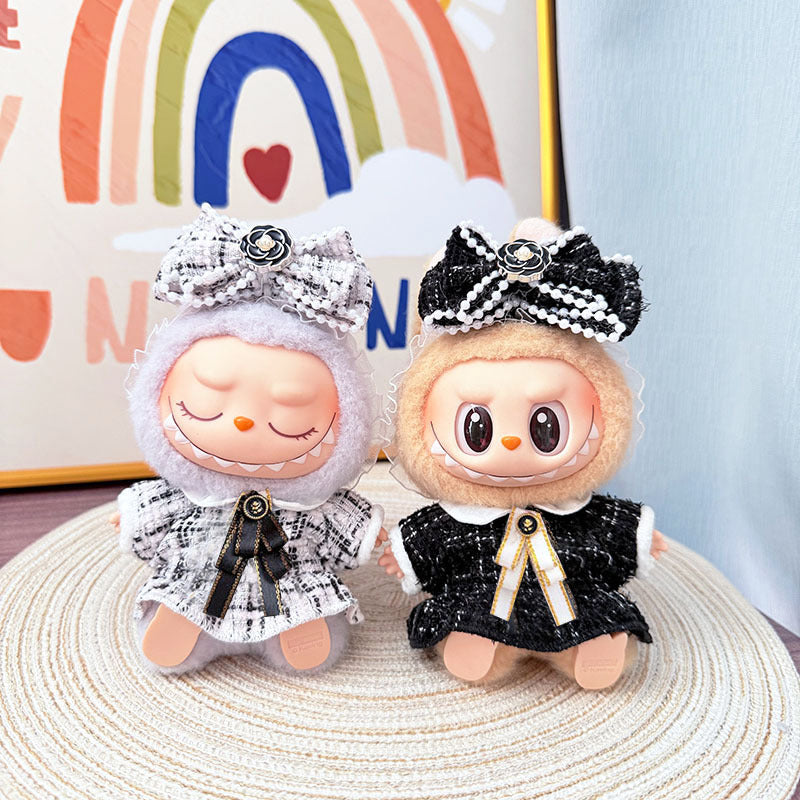 [Clothes only] First and second generation Labubu clothes pendant Labubu cloth sitting baby clothes retro small fragrant skirt suit women