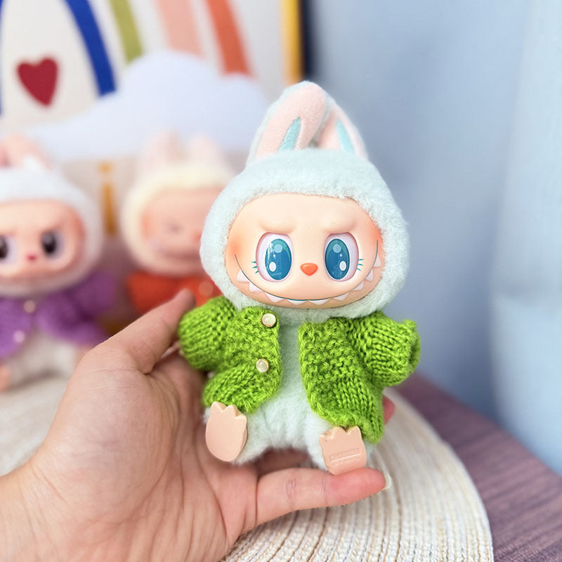 [Clothes only] One, two and three generations Labubu clothes pendant Labubu sitting baby clothes sweater cardigan boutique accessories