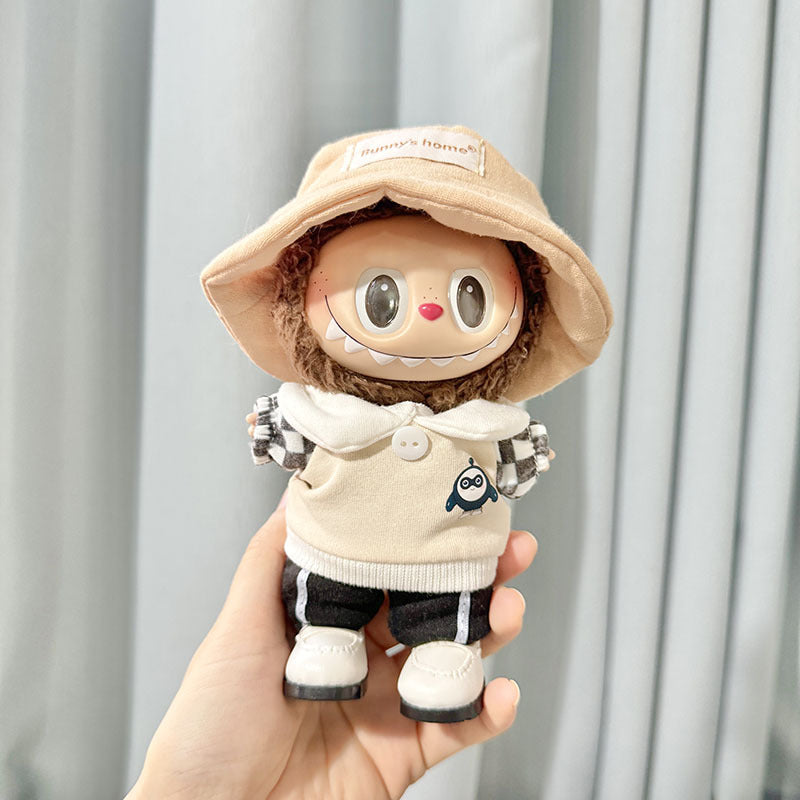 [Clothes only] First and second generation keychain Labubu clothes pendant Labubu small black egg set is cute and cute.