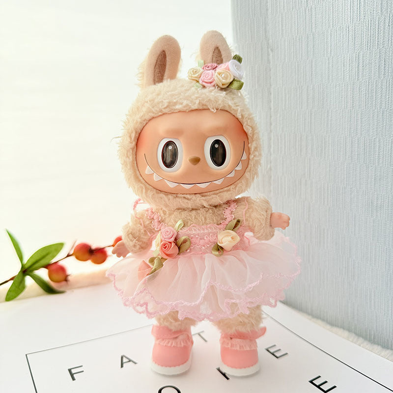 [Clothes only] First and second generation keychain Labubu clothes pendant Labubu baby clothes butterfly flower fairy gauze skirt
