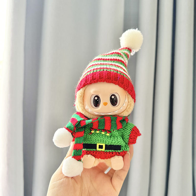 [Clothes only] First and second generation keychain Labubu clothes pendant Labubu cloth for the New Year Christmas set collection