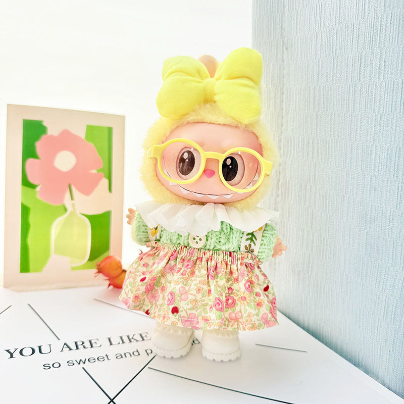 [Clothes only] First and second generation keychain Labubu clothes pendant Labubu baby clothes chocolate college style clothes