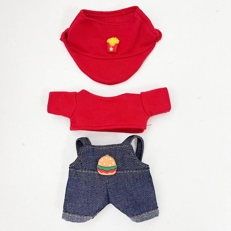 [Clothes only] 17cm pendant, rabub clothes, French fries, Hanfu strap set, labubu doll clothes, cute.