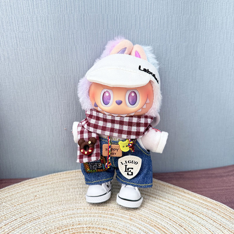 [Clothes only] One, two and three generations of Labubu clothes pendant Labubu cloth for sitting baby clothes happy pizza set