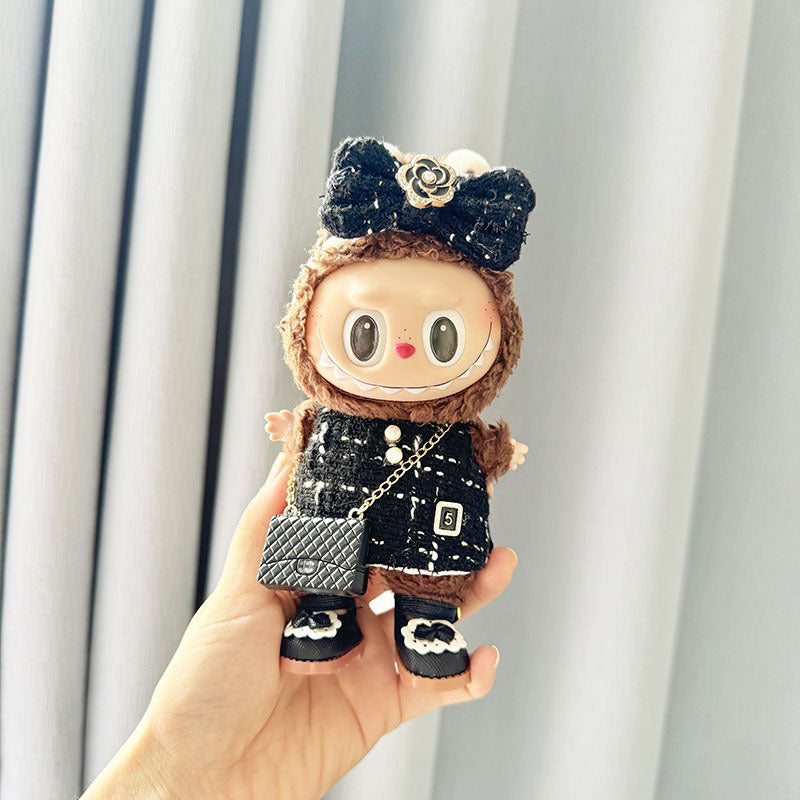 [Clothes only] First and second generation keychain Labubu clothes pendant Labubu pearl style small fragrant skirt women