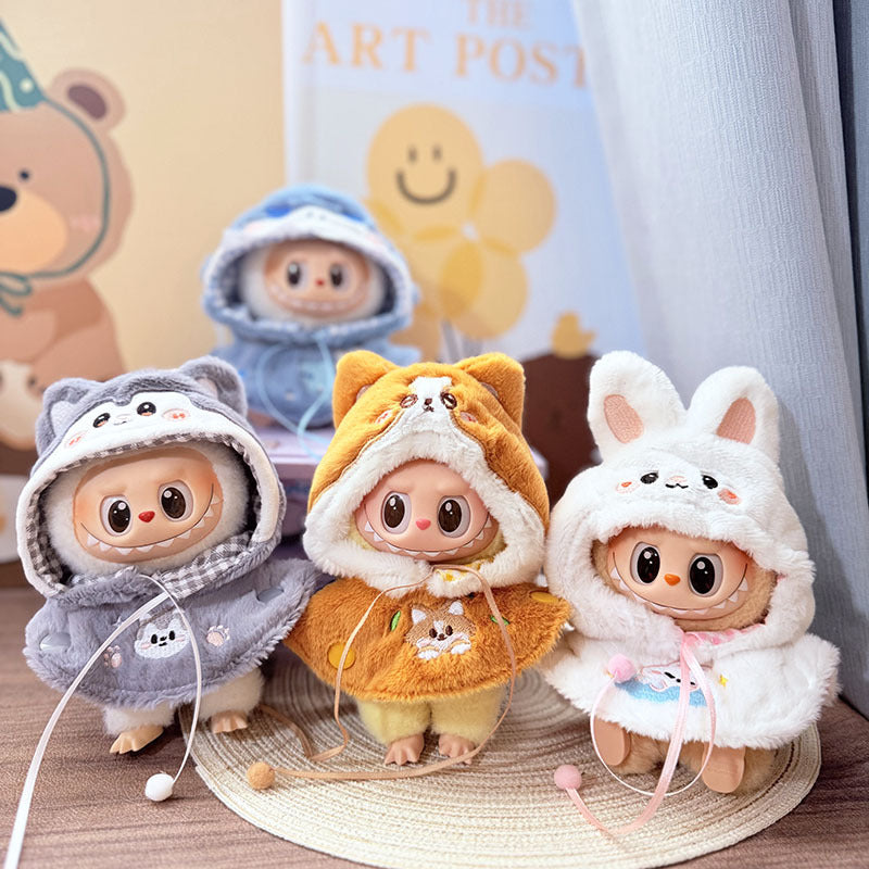 [Clothes only] One, two and three generations Labubu clothes pendant Rabub sitting baby clothes nest fun shawl cape cute