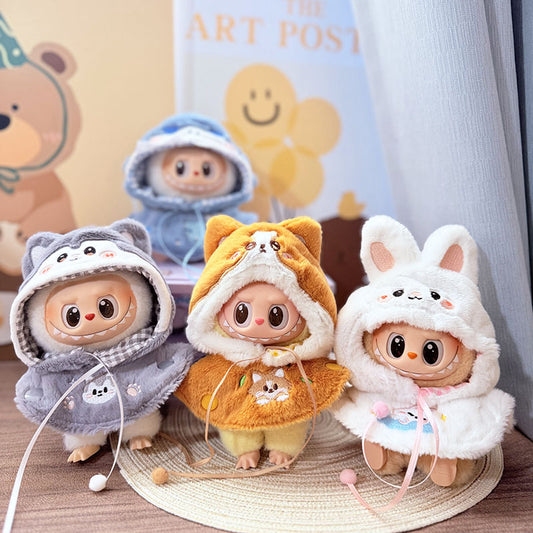 [Clothes only] One, two and three generations Labubu clothes pendant Rabub sitting baby clothes nest fun shawl cape cute