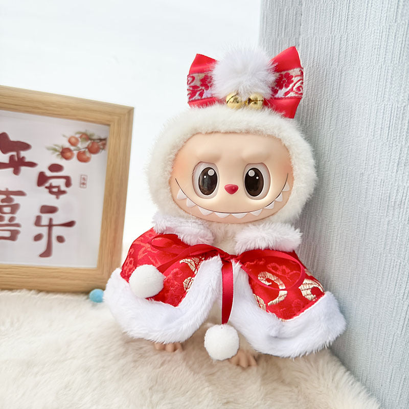 [Clothes only] First and second generation keychain Labubu clothes pendant Labubu New Year's baby clothes bottle overalls pants