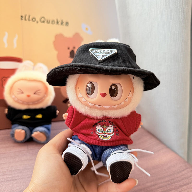 [Clothes only] First and second generation keychain Labubu clothes pendant Labubu baby clothes drinking milk tea bear sweater