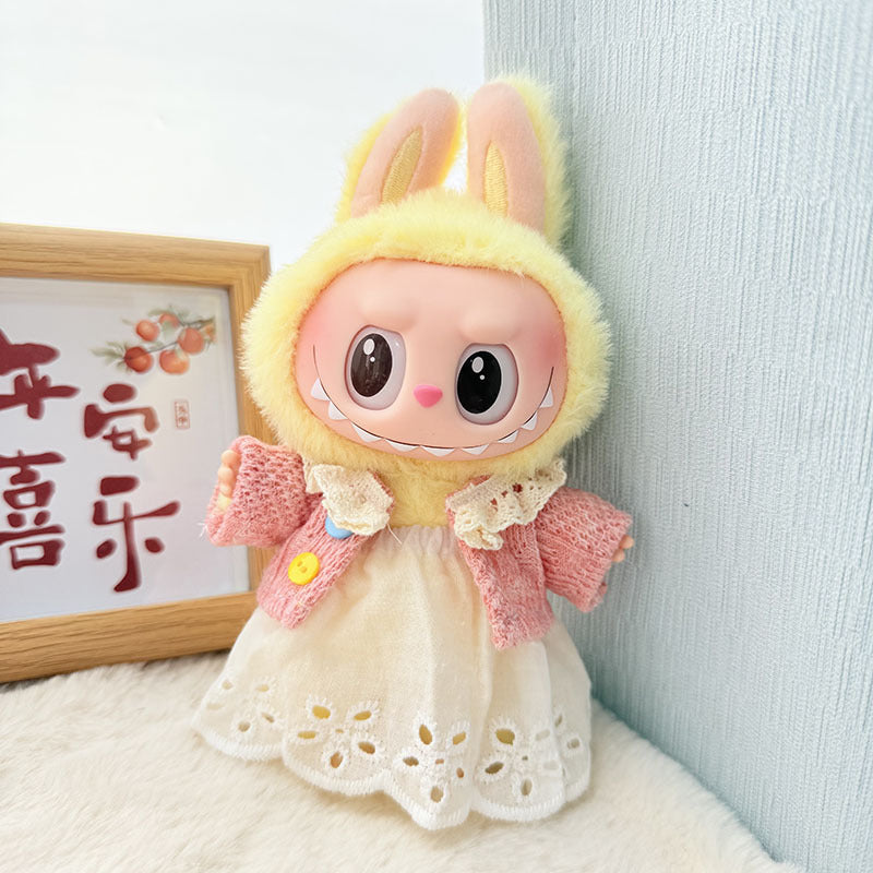 Clothes only] blind box Labubu clothes pendant Labubu baby clothes chess adventure queen baby clothes skirt cute