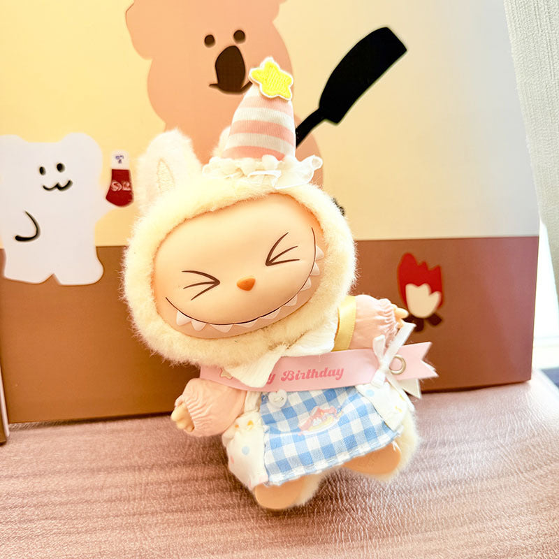 [Clothes only] First and second generation keychain Labubu clothes pendant Labubu baby clothes birthday party set cute