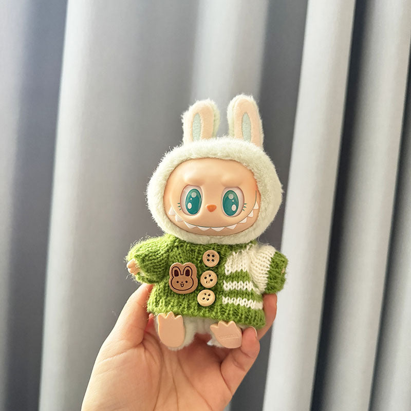 [Clothes only] First and second generation keychain Labubu clothes pendant Rab cloth button sweater jeans set cute
