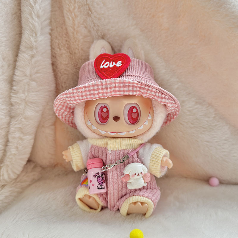 [Clothes only] First and second generation keychain Labubu clothes pendant Labubu love hat kettle climbing suit