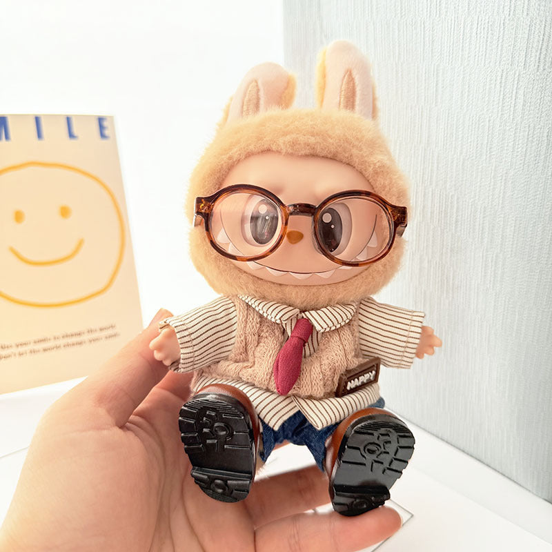 [Clothes only] First and second generation keychain Labubu clothes pendant Labubu baby clothes pink and blue flower sweater