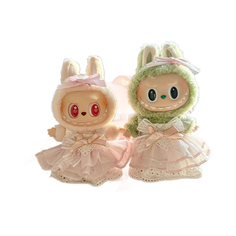 [Clothes only] 1st/2nd and 3rd generation Labubu clothes pendant Labubu sitting party baby clothes pink knot fairy skirt