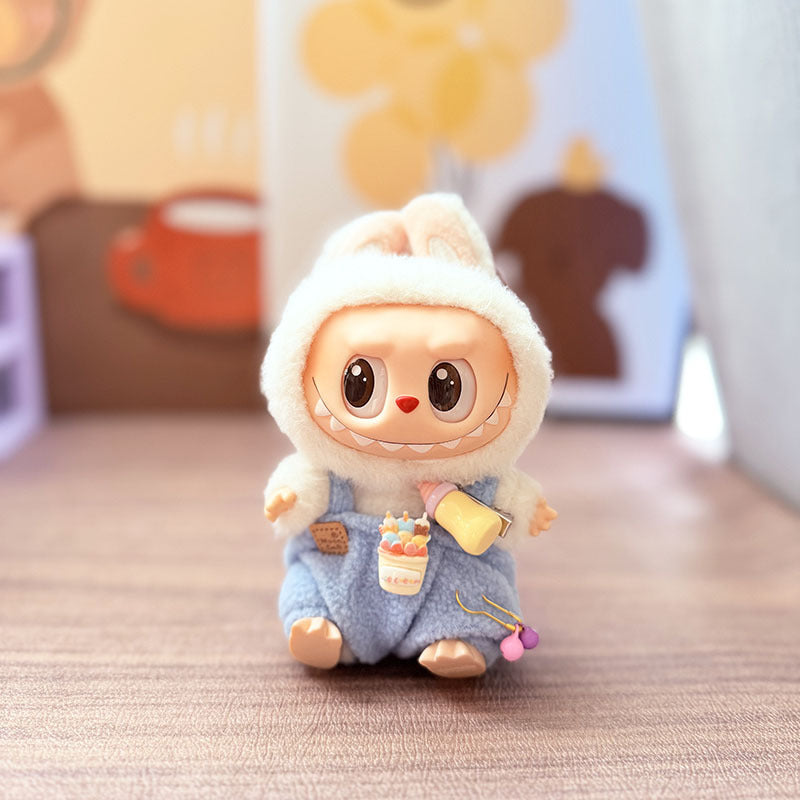 [Clothes only] One, two and three generations Labubu clothes pendant Labubu sitting baby clothes bottle overalls set cute