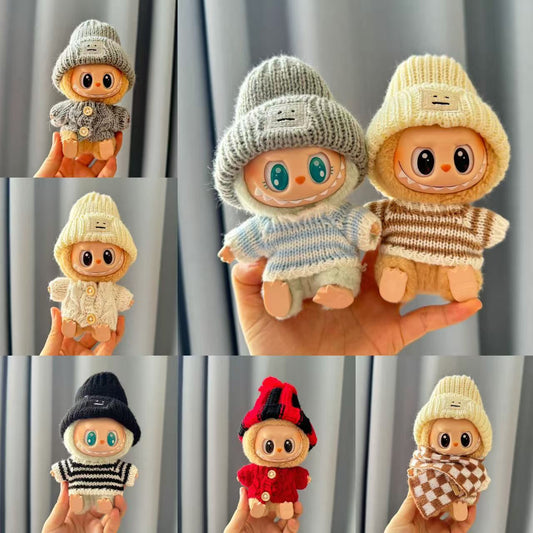 [Clothes only] First and second generation Labubu clothes pendant Labubu sitting party baby clothes knitted sweater hat clothes