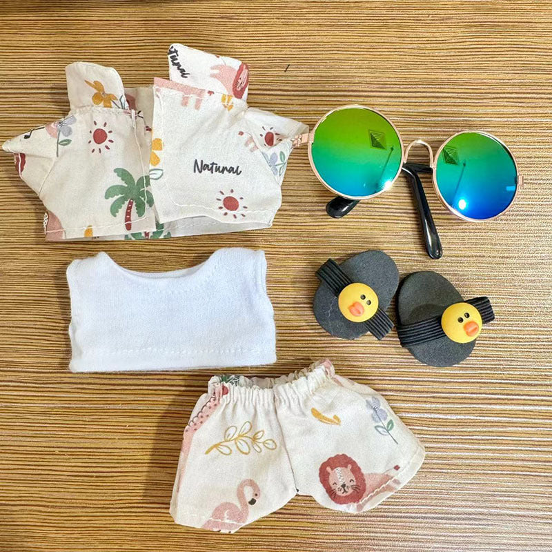 Clothes only] Baby clothes 17cm pendant blind box Labubu clothes Labubu doll for coconut tree beach set