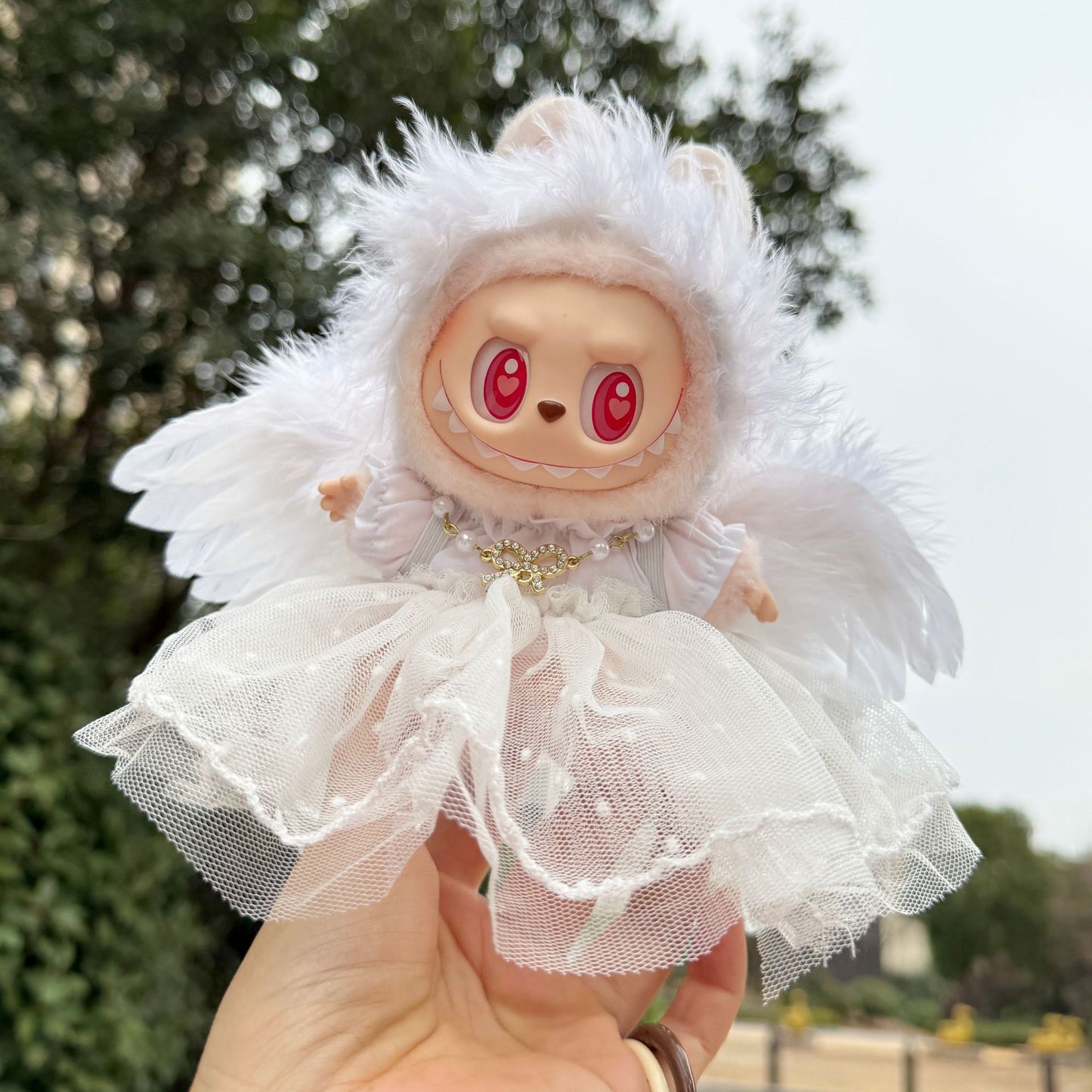 [Clothes only] One, two and three generations Labubu clothes pendant Labubu sitting party baby clothes angel feathers wings cute