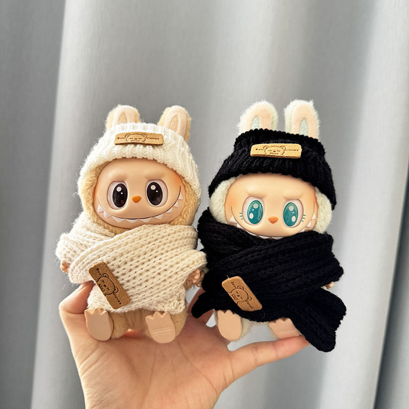 [Clothes only] First and second generation keychain Labubu clothes pendant Labubu sitting party bear label scarf hat