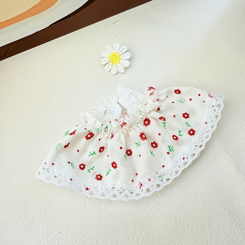 [Clothes only] First and second generation keychain Labubu clothes pendant Labubu baby clothes pastoral flower skirt cute