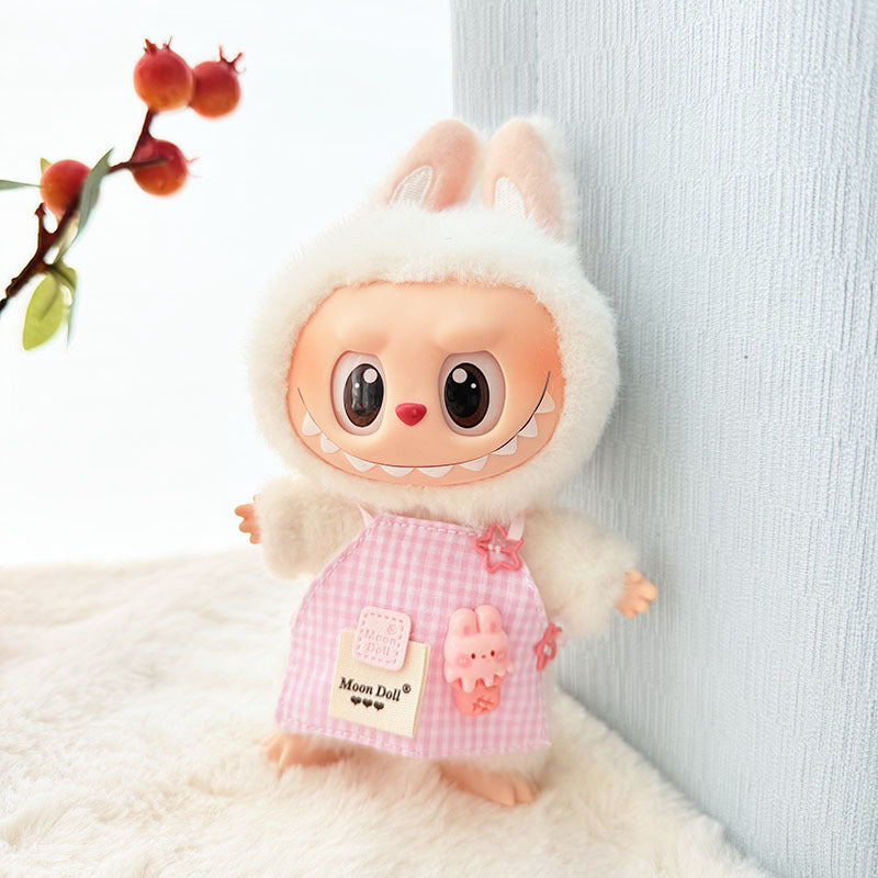 [Clothes only] First and second generation keychain Labubu clothes pendant Labubu baby clothes accessories cartoon apron cute