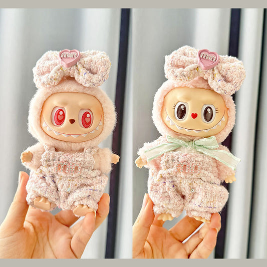 [Clothes only] First and second generation Labubu clothes pendant Labubu sitting party baby clothes mini straps pink fragrant wind