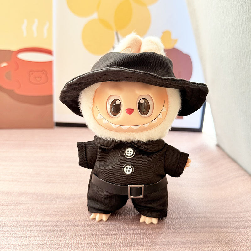 [Clothes only] 17cm labubu blind box pendant doll with camouflage jumpsuit