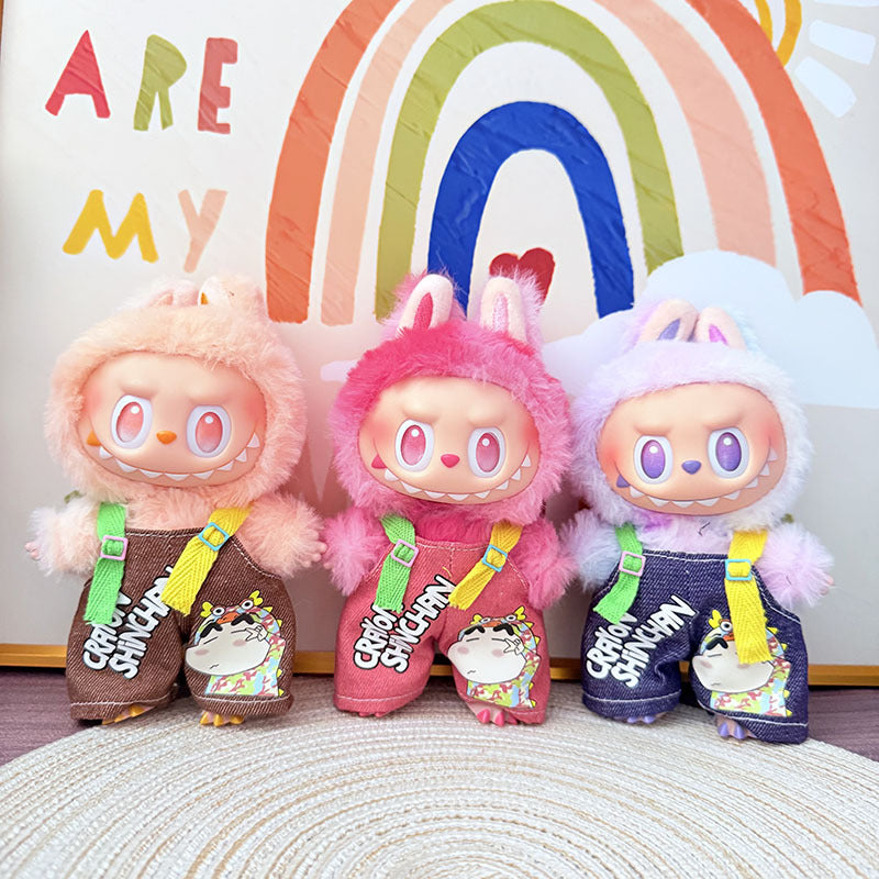 [Clothes only] One, two and three generations Labubu clothes pendant Labubu sitting baby clothes, small new overalls, cute and cute.