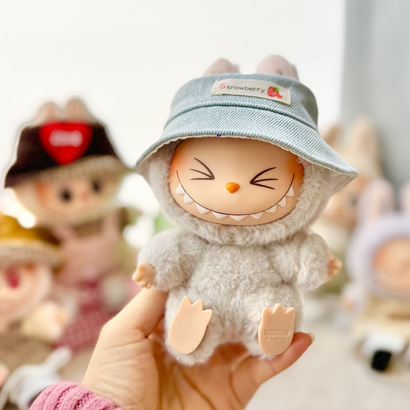[Clothes only] First and second-generation Labubu clothes pendant Labubu sitting party baby clothes four-petal flower wool hat