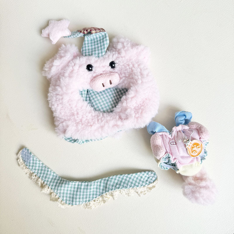 [Clothes only] First and second generation keychain Labubu clothes pendant Labubu cloth for the star pig three-piece set is cute.