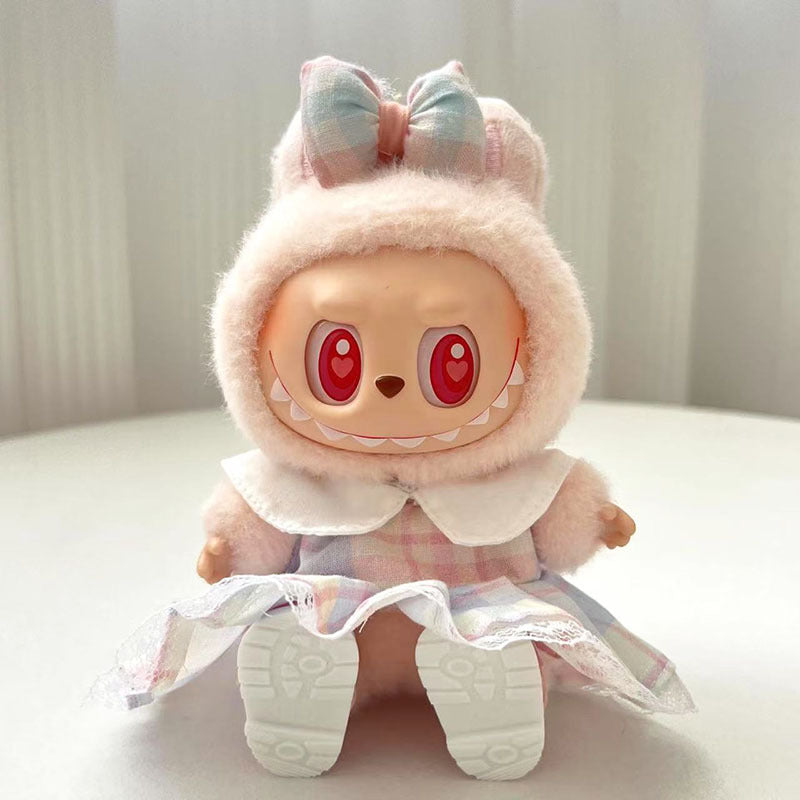 First and second generation Labubu clothes pendant Labubu sitting baby clothes summer skirt jumpsuit cute and cute